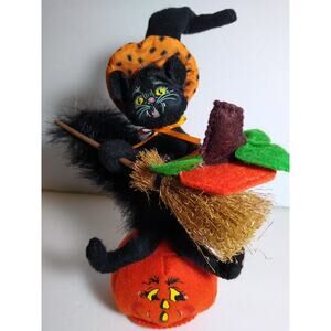 Annalee Black Cat Witch Halloween Figurine 8in Handcrafted 2018